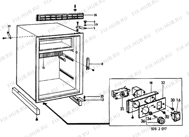 Взрыв-схема холодильника Electrolux RM350A - Схема узла C20 Cabinet  B